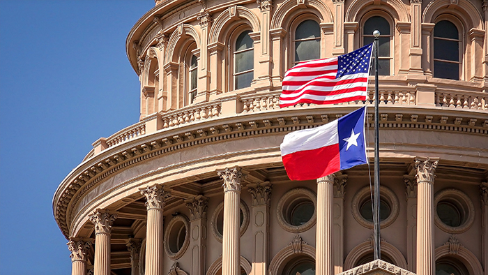 texas u.s. flags