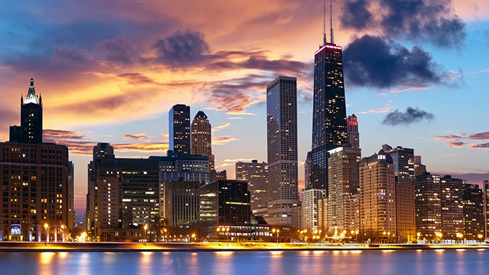 Chicago skyline from the lake