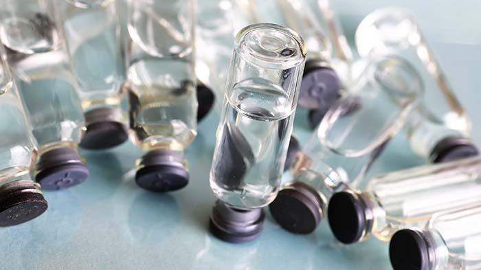 Vials of clear medication