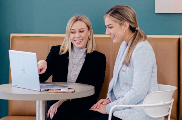Maven's Christin Trujillo consults with a medical spa owner